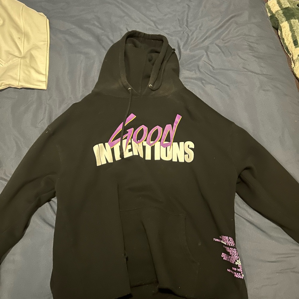 VLONE Black Hoodie with Pink and White Text